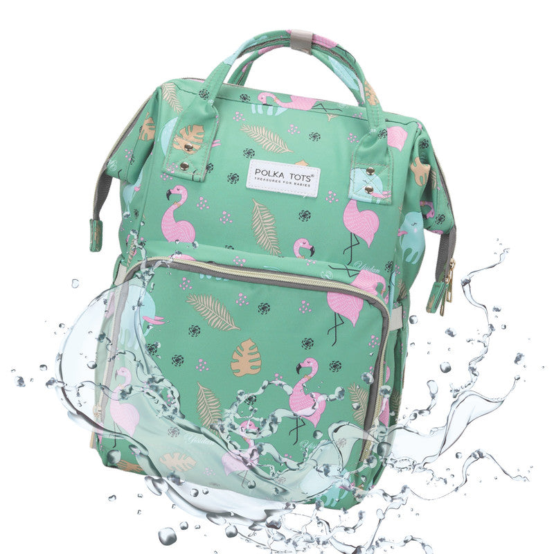 Polka Tots Diaper Bag - Flamingo - Laadlee
