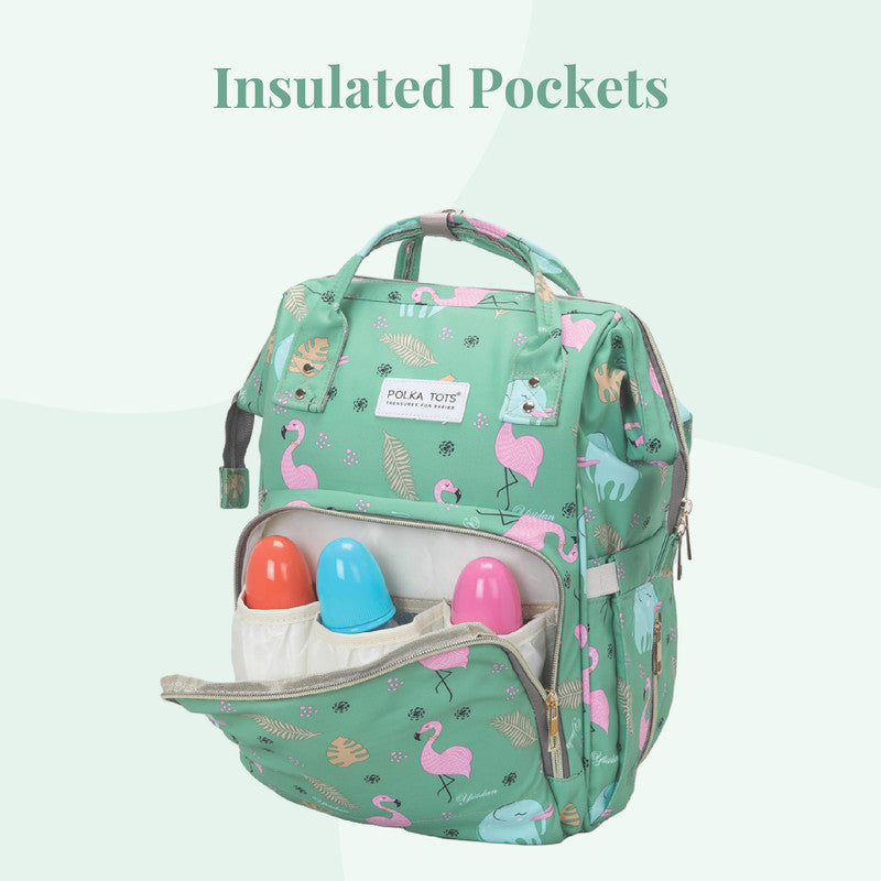 Polka Tots Diaper Bag - Flamingo - Laadlee