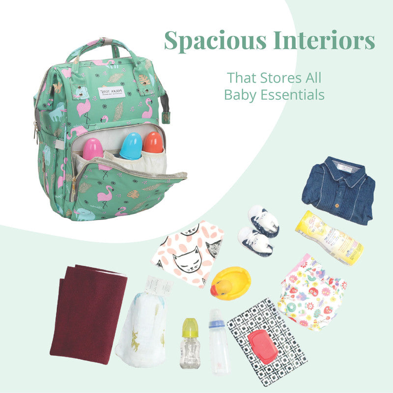 Polka Tots Diaper Bag - Flamingo - Laadlee