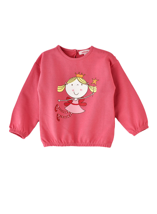 Jelliene Girls Fairy Print Sweatshirt - Pink