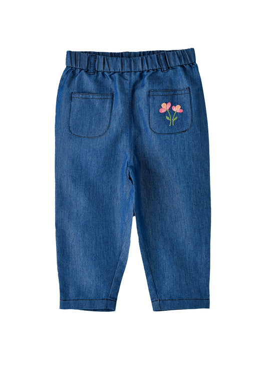 Jelliene Girls Embroidered Denim Pants