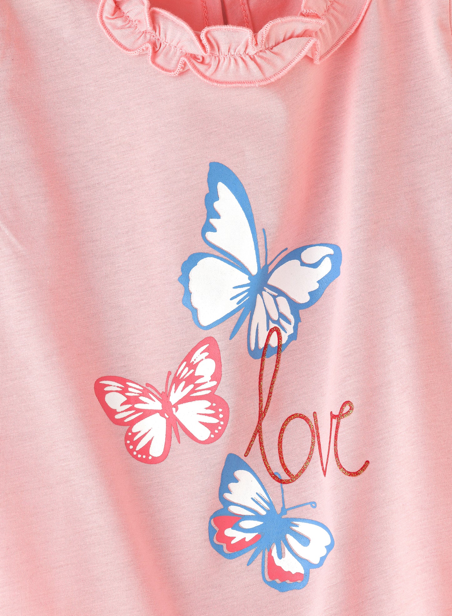 Jelliene Girls Butterfly Graphic Print Top - Pink