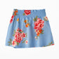 Jelliene Floral Print Skirt - Blue