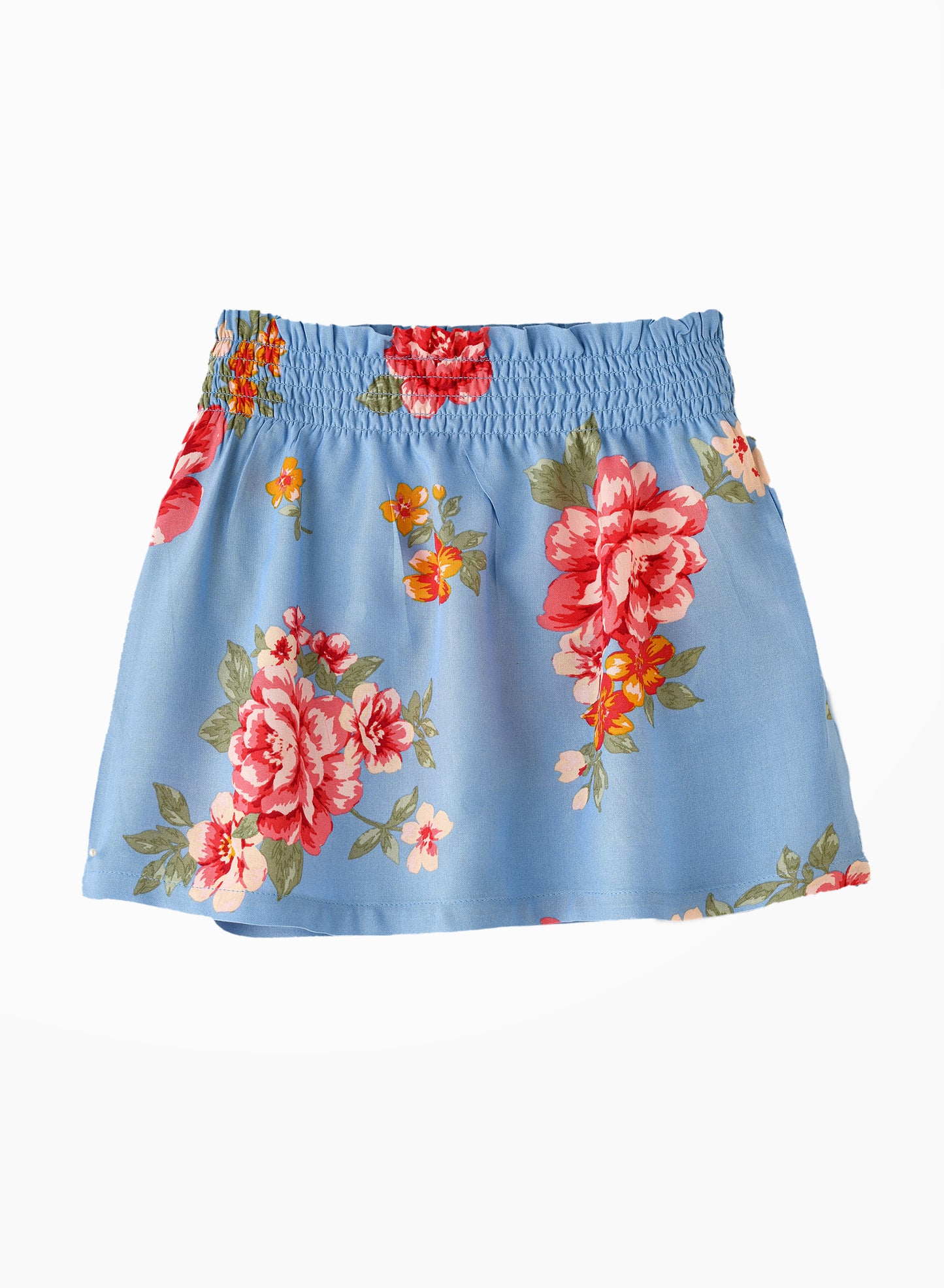 Jelliene Floral Print Skirt - Blue