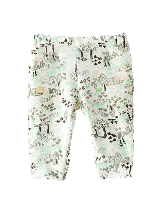 Jelliene Girls Forest Print Dress and Leggings Set - Green