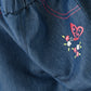 Jelliene Girls Denim Butterfly Embroidered Pants