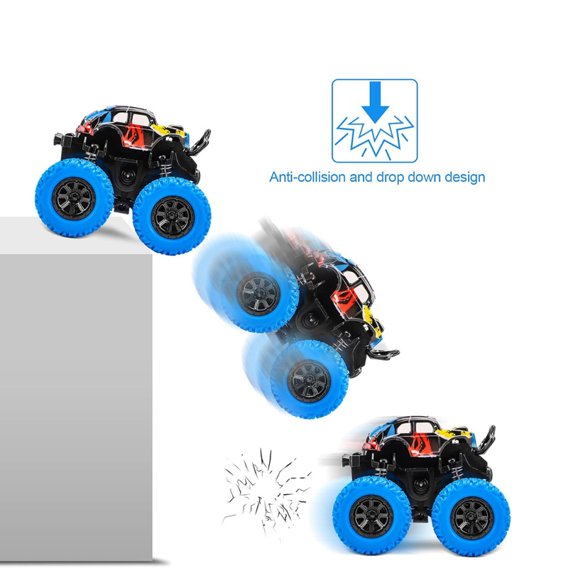 D-Power Inertia Drive Friction Stunt Monster Truck - Blue - Laadlee