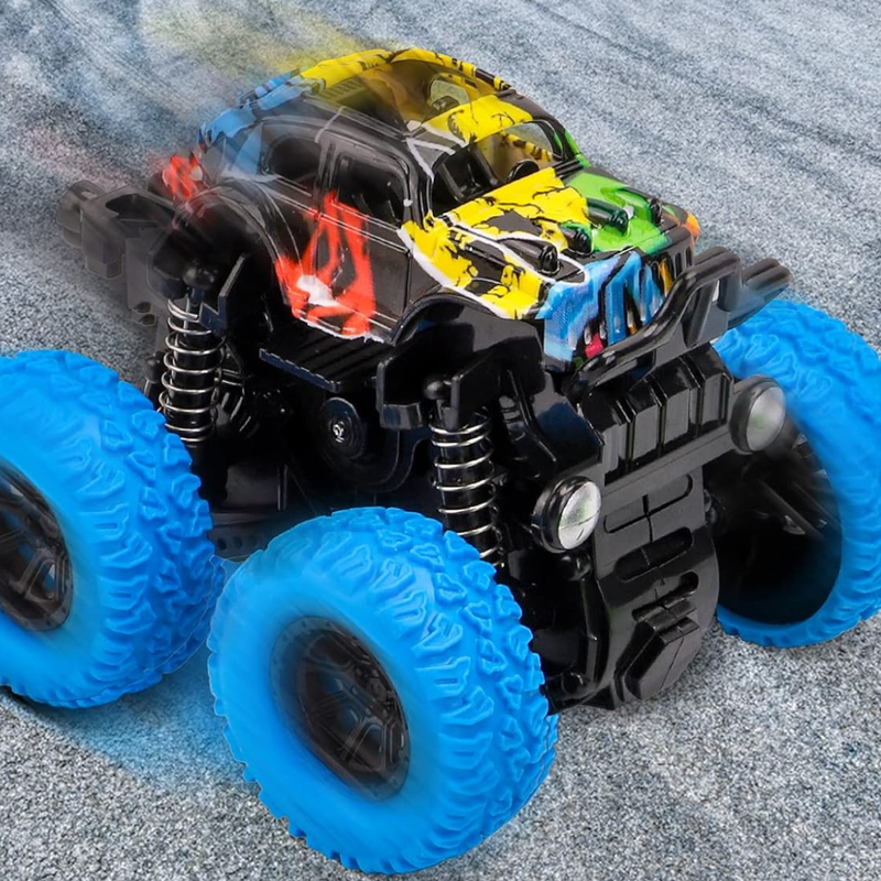 D-Power Inertia Drive Friction Stunt Monster Truck - Blue - Laadlee