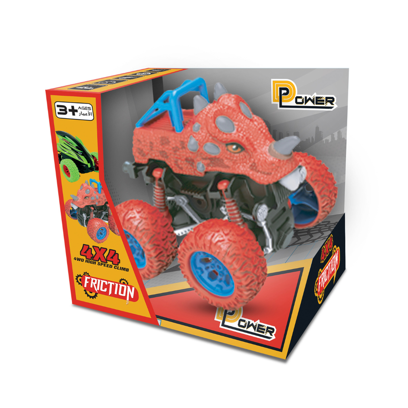 D-Power Inertia Dinosaur Fleet Stunt Cars Toy - Red - Laadlee