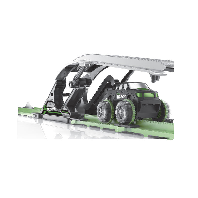 D-Power Electric Rolling DIY Stunt Car Track Set - 54Pc - Laadlee