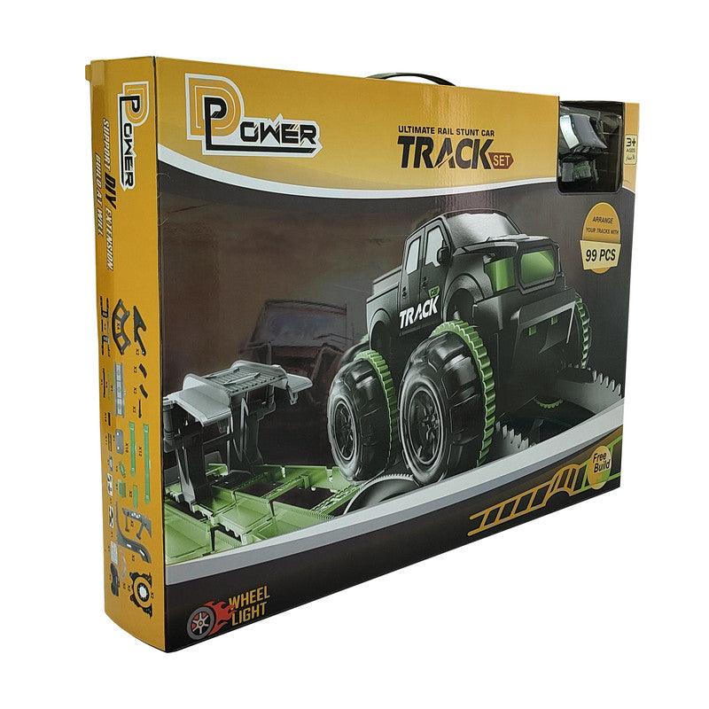 D-Power Jumbo Ultimate DIY Free Build Stunt Car Track Set - 99Pc - Laadlee