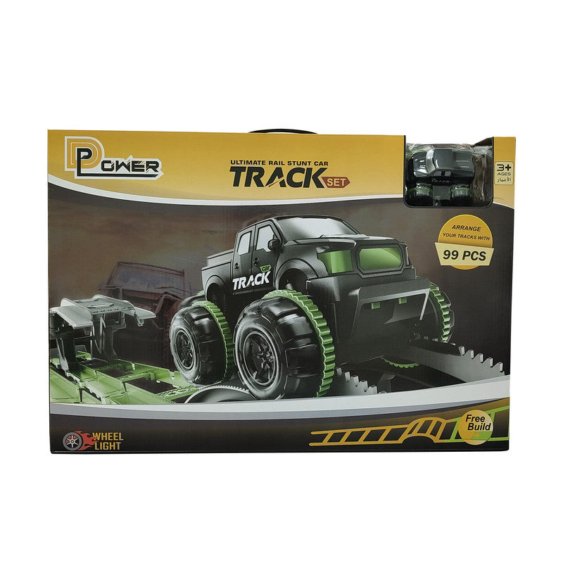 D-Power Jumbo Ultimate DIY Free Build Stunt Car Track Set - 99Pc - Laadlee