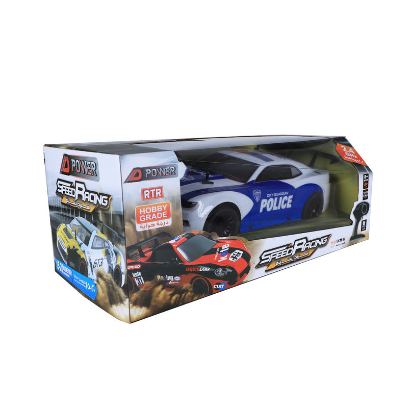 D-Power 1:10 Speed Racing Remote Control 2.4GHZ Police Car - Blue - Laadlee