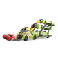 D-Power Sliding Trailer Truck With Launcher and 4 Cars - Green - Laadlee