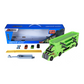 D-Power Sliding Trailer Truck With Launcher and 4 Cars - Green - Laadlee