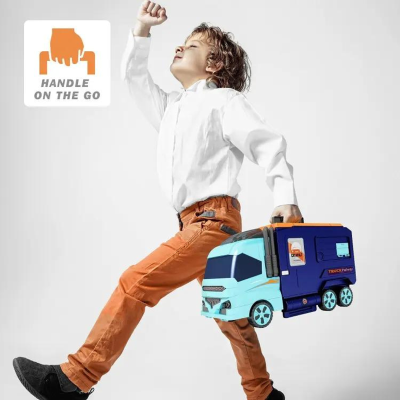 D-Power Super 2-in-1 Construction Truck With Truck & Track Set - Blue - Laadlee