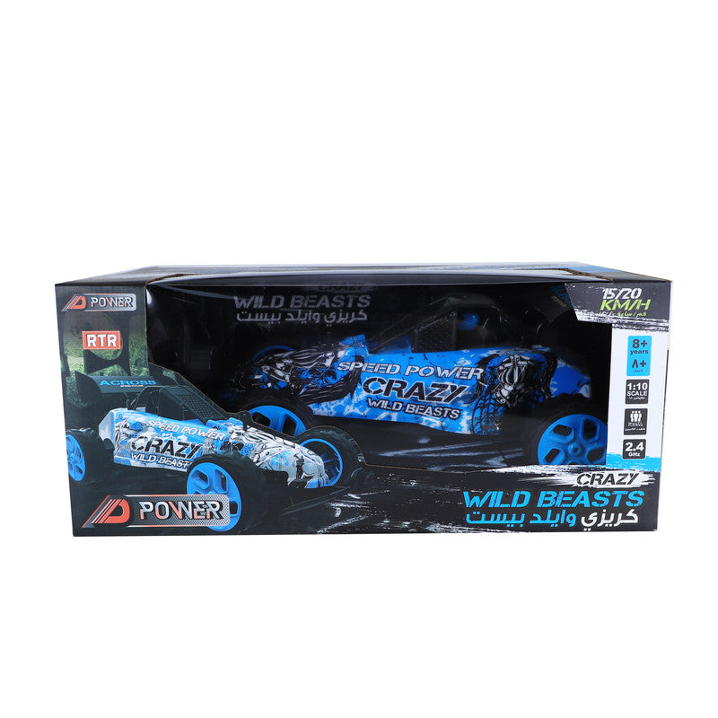 D-Power Crazy Wild Beasts Rc Car Rtr Remote Control Power Car - Blue - Laadlee