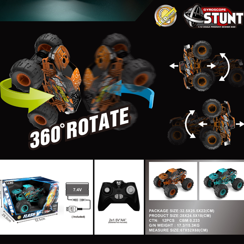 D-Power 1:12 Remote Control 2.4G Speed 88 Buggy Monster Car & USB - Laadlee