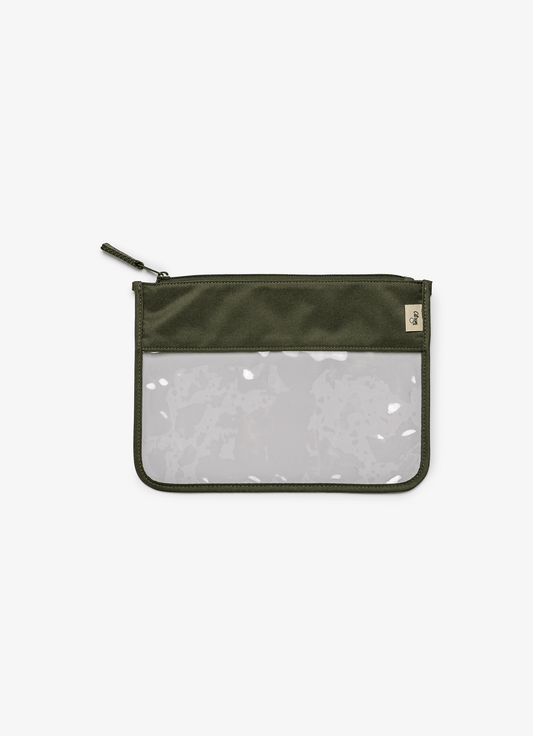 Citron Clear Zipper Pouch Large - Green