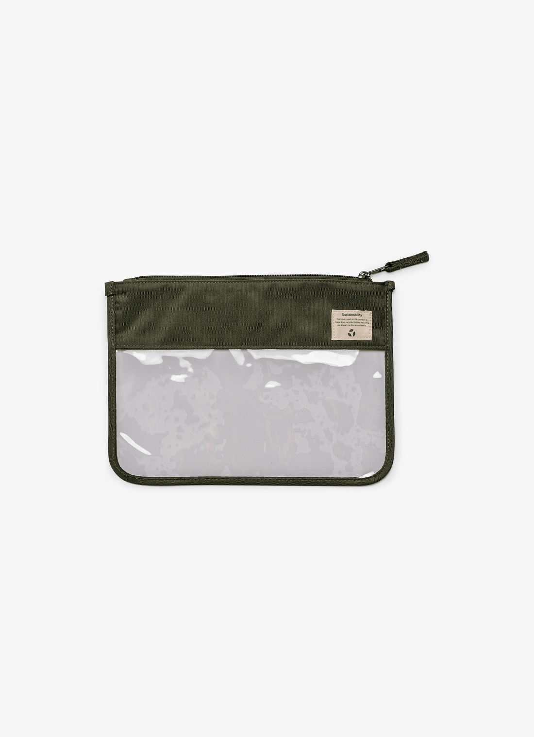 Citron Clear Zipper Pouch Large - Green