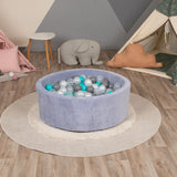 Delsit Dry Pool Grey Melange Chenille-Velour +200 Pcs Plastic Balls