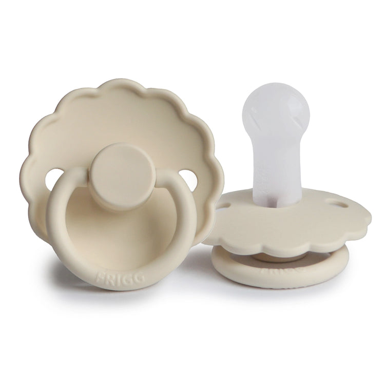 Frigg Daisy Silicone Baby Pacifier 6M-18M, 1Pack, Cream - Size 2 - Laadlee