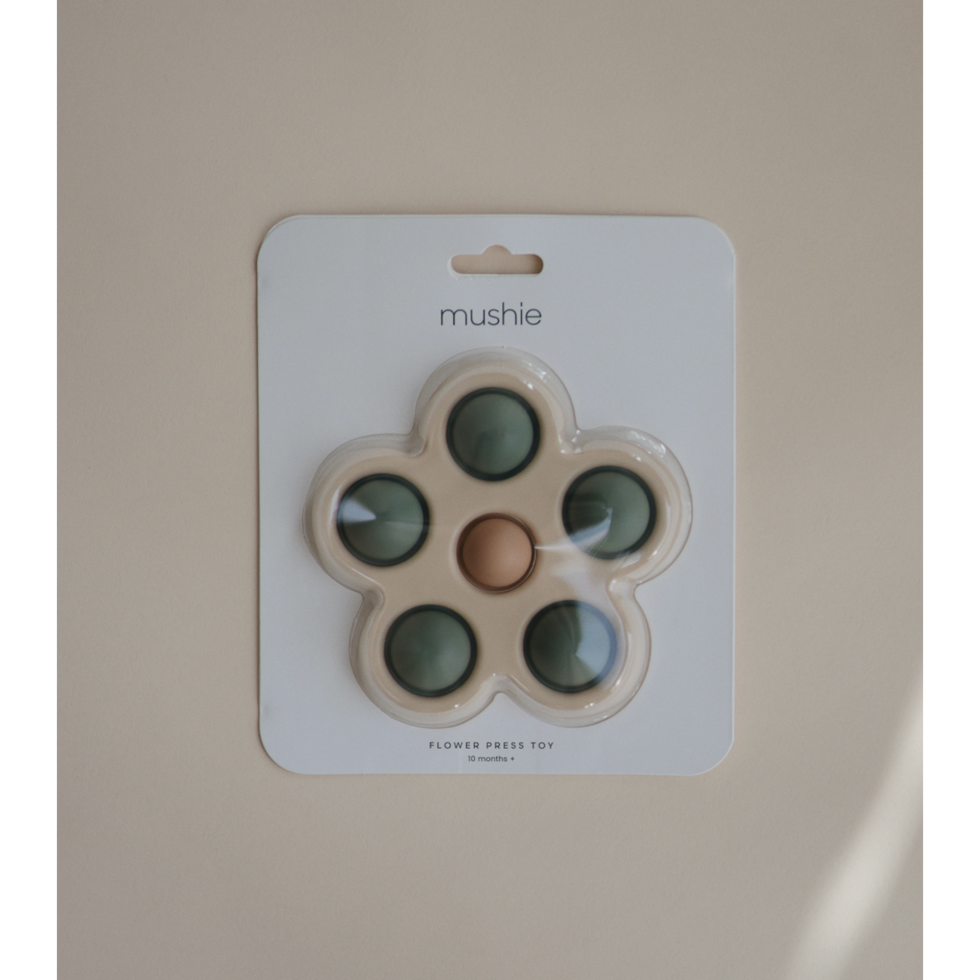 Mushie Flower Press Toy Dried Thyme/Natural/Shifting Sand - Laadlee