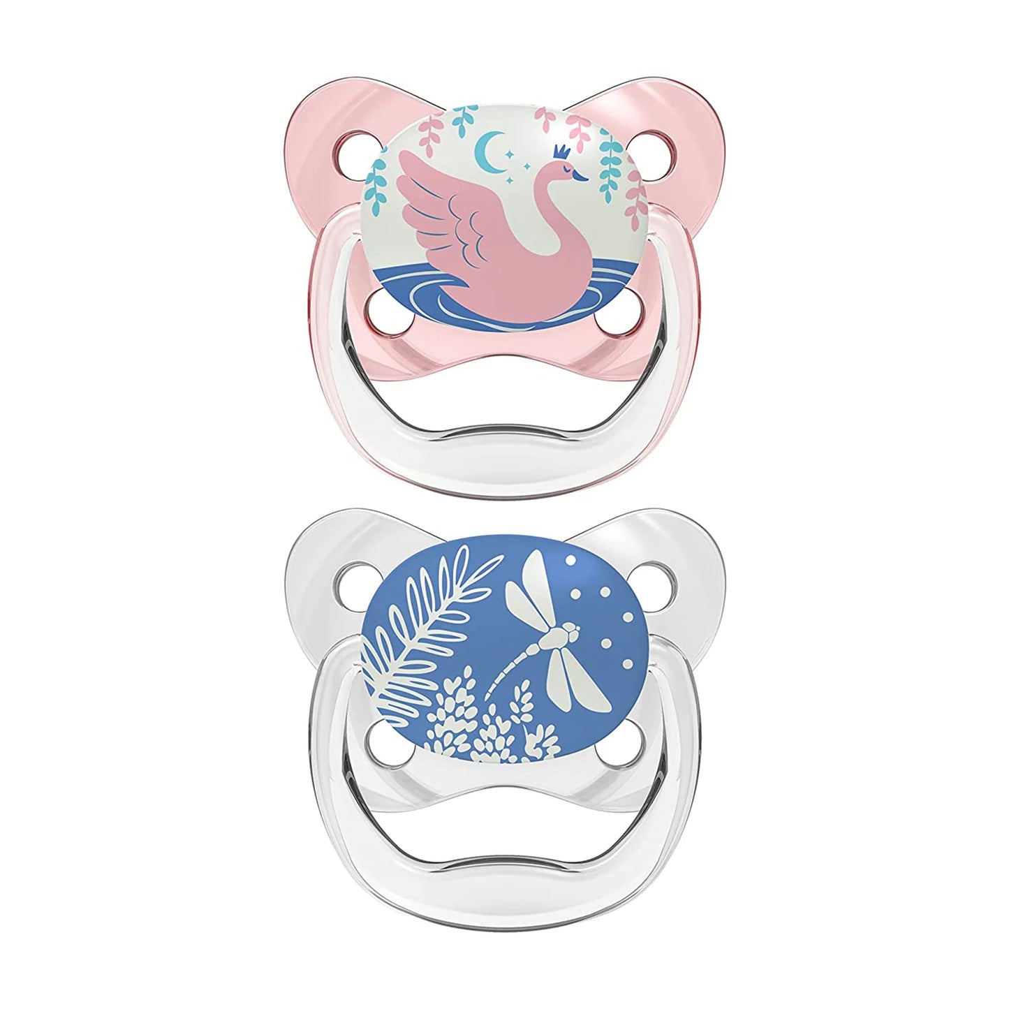 Dr. Brown's Prevent Stage 1 Glow In The Dark Butterfly Shield Pacifier - Pack of 2 - Pink