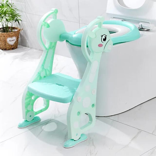 Pikkaboo EasyGo+ Potty Training Seat with Step Ladder - Green Giraffe