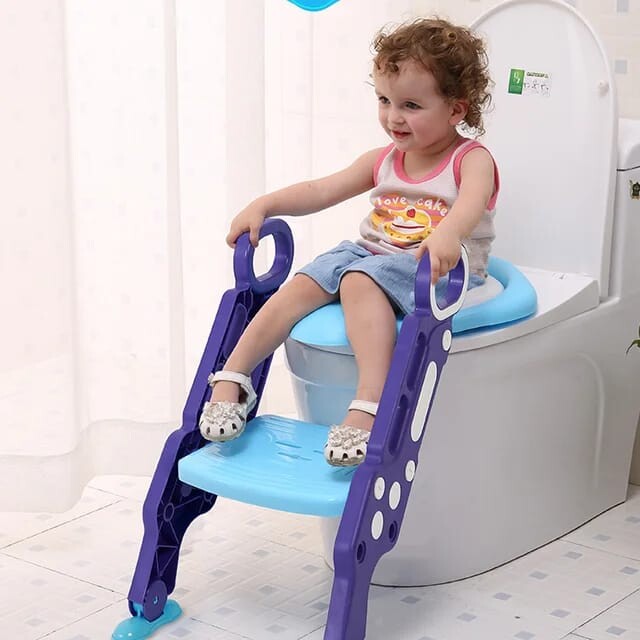 Pikkaboo EasyGo+ Potty Training Seat with Step Ladder - Blue & Purple