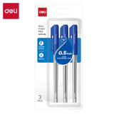 Deli 0.5 Ball Point Pen Blue - 3Pc