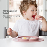 ezpz Mini Utensils (Spoon + Fork) - Indigo