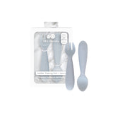 ezpz Mini Utensils (Spoon + Fork) - Pewter