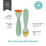 ezpz Mini Utensils (Spoon + Fork) - Sage
