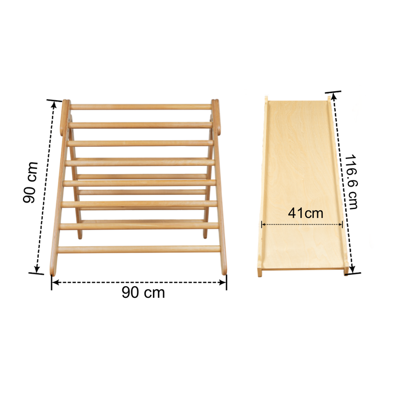 Ezzro Natural Large Climbing Foldable Triangle With Duo Board - Laadlee