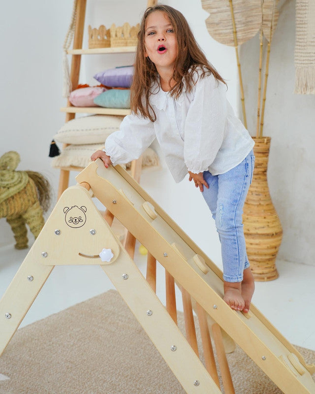 Ezzro Natural Large Climbing Foldable Triangle With Duo Board - Laadlee