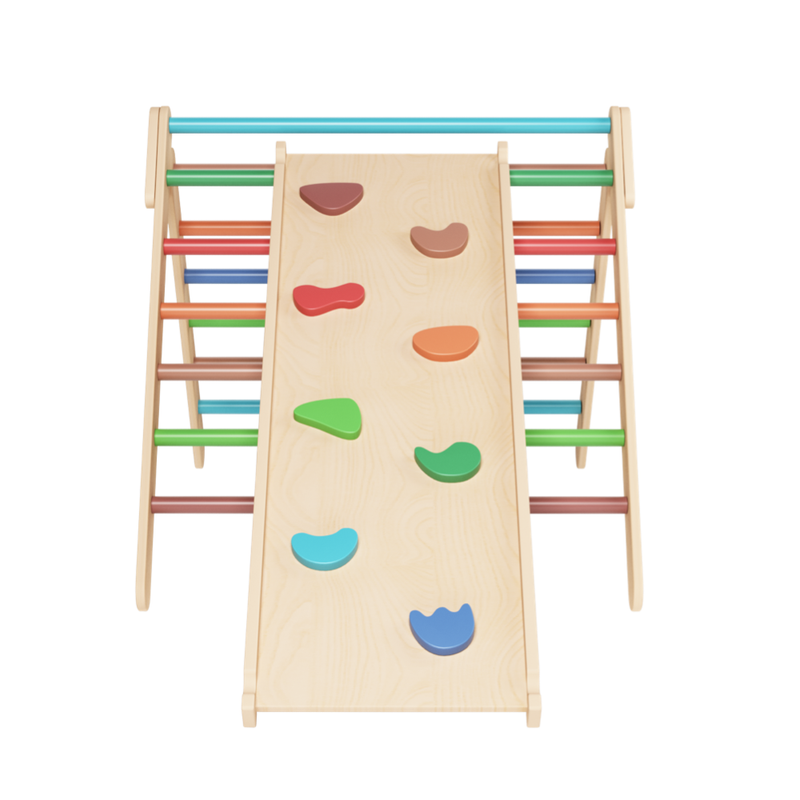 Ezzro Rainbow Large Climbing Foldable Triangle With Duo Board - Laadlee