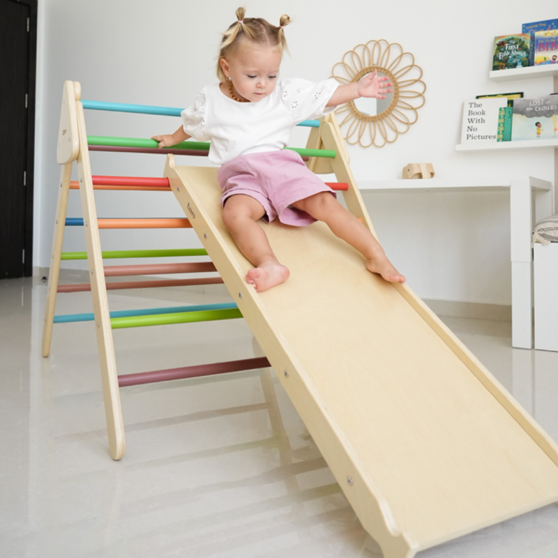 Ezzro Rainbow Large Climbing Foldable Triangle With Duo Board - Laadlee