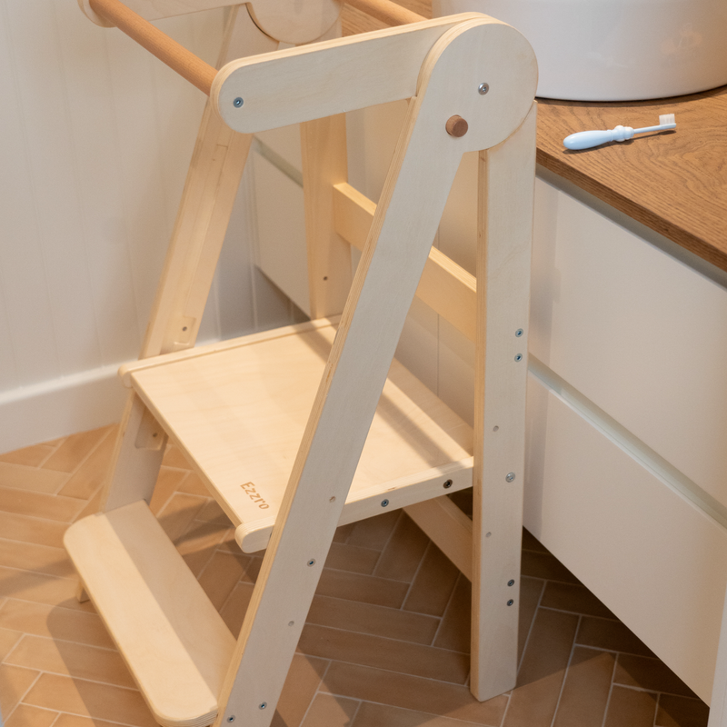 Ezzro White Folding Kitchen Tower - Laadlee