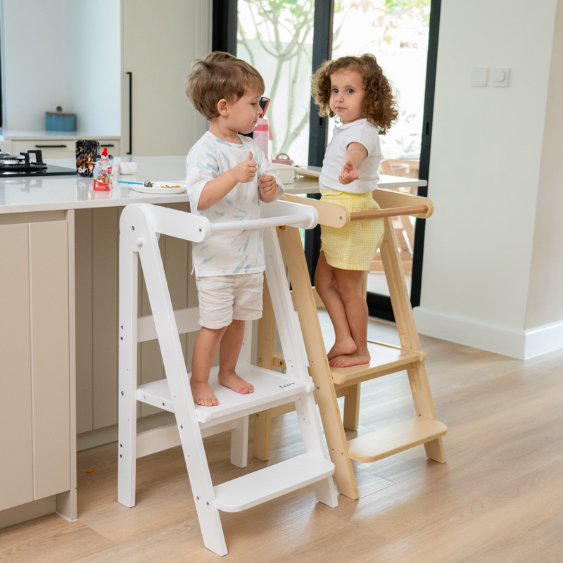 Ezzro White Folding Kitchen Tower - Laadlee