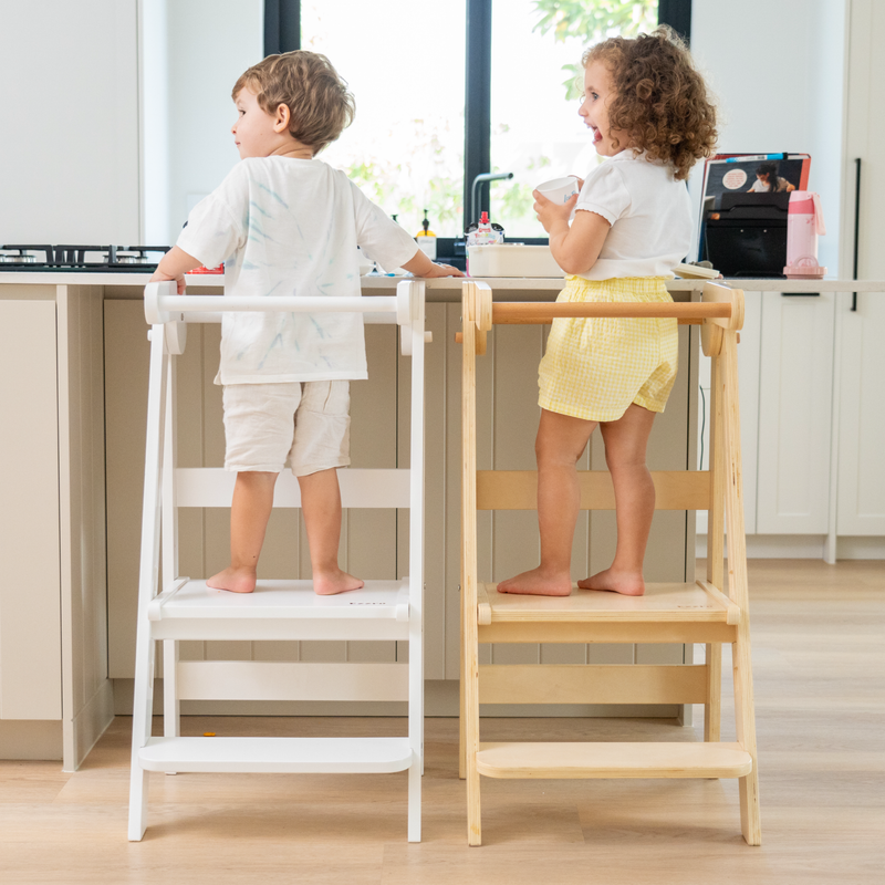 Ezzro Folding Kitchen Tower - White - Laadlee