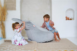 Ezzro Lavish Velvet Round Bottom Bunny Lounger - Light Grey - Laadlee