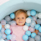 Ezzro Pale Blue Round Ball Pit With 600 Balls - Transparent, White, Silver, Light Grey