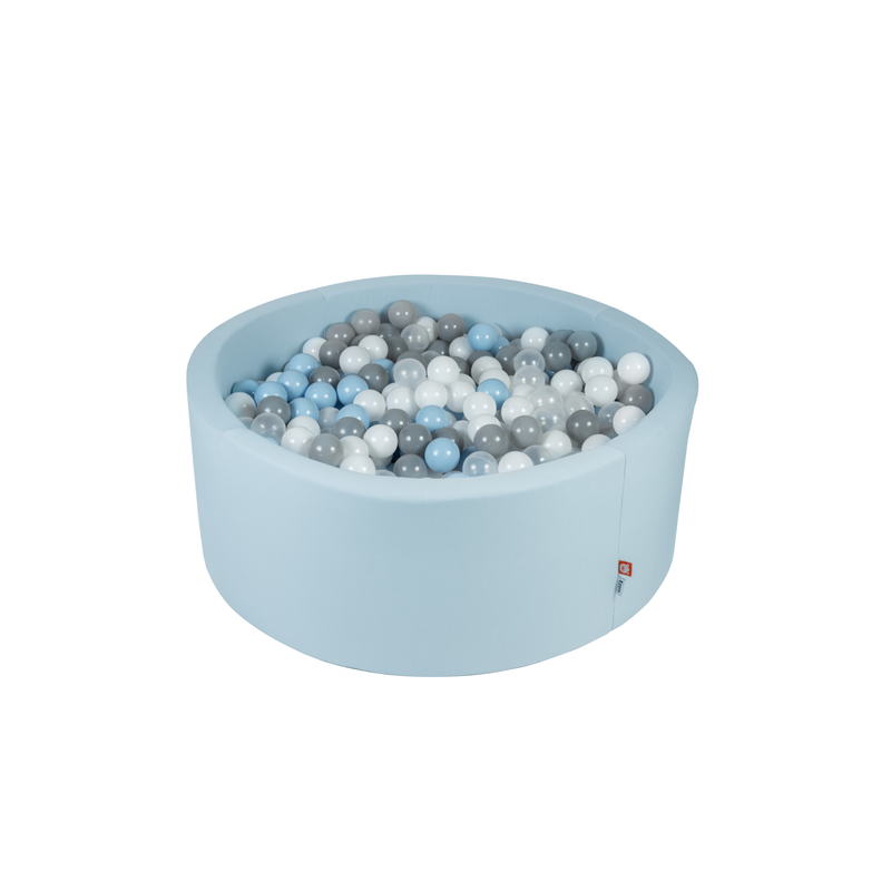 Ezzro Pale Blue Round Ball Pit With 200 Balls - Light Grey, Transparent, Baby Blue, White - Laadlee