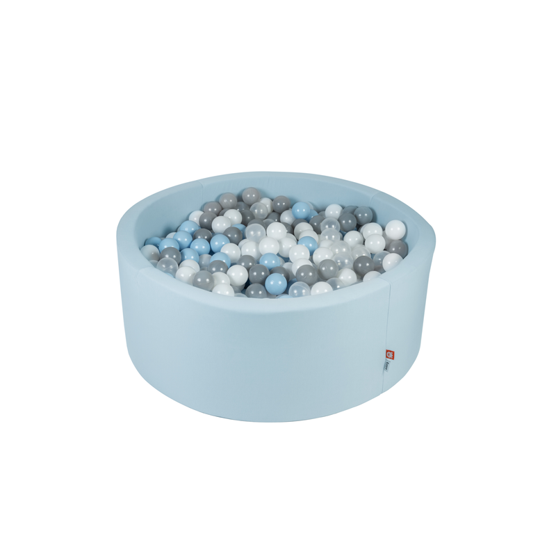 Ezzro Pale Blue Round Ball Pit With 200 Balls - Light Grey, Transparent, Baby Blue, White
