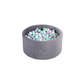 Ezzro Round Ball Pit Velvet Silver With 100 Balls - White, Baby Blue, Baby Pink, Lime