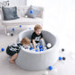 Ezzro Round Ball Pit Grey Melange With 200 Balls - Light Grey, Pearl, Baby Blue, Lime