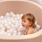 Ezzro Beige Round Ball Pit With 400 Balls - Baby Pink, White