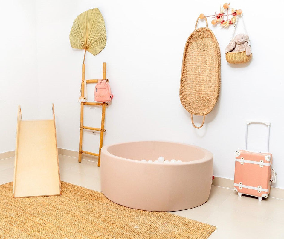 Ezzro Beige Round Ball Pit With 200 Balls - Pearl, Aquamarine - Laadlee