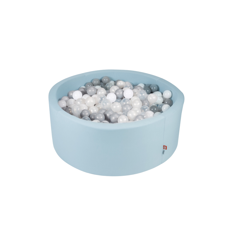Ezzro Pale Blue Round Ball Pit With 600 Balls - Transparent, White, Silver, Light Grey - Laadlee
